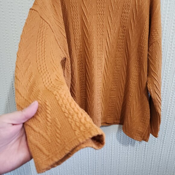 Hailey & Co Women's Plus Size Orange Cable Knit Light Sweater Size 2X - Picture 6 of 13